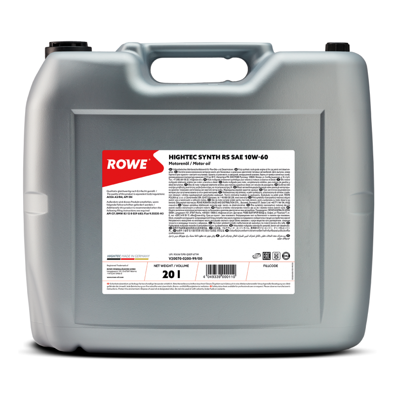 ROWE HIGHTEC Synt RS 10W-60 20л. ROWE HIGHTEC Synt RS 10W-60 20л.