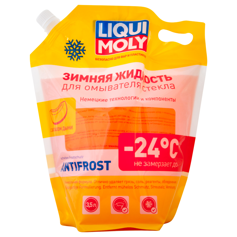 Liqui Moly Зимняя жидкость для омывателя стекла ANTIFROST ScheibenFrostschutz -24C (дой-пак) 3,5л Liqui Moly Зимняя жидкость для омывателя стекла ANTIFROST ScheibenFrostschutz -24C (дой-пак) 3,5л