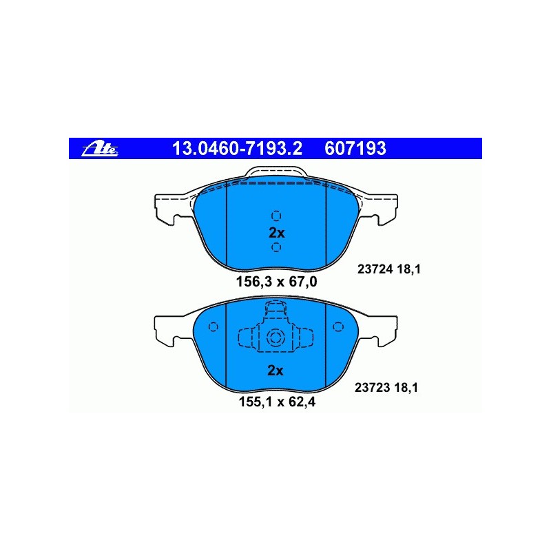 Тормозные колодки ATE передние для Mazda 3 1.6l, 2.0l (2004 - ) Тормозные колодки ATE передние для Mazda 3 1.6l, 2.0l (2004 - )