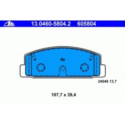 Тормозные колодки ATE задние для Mazda 6 (2007 - 2012)
