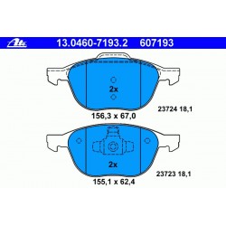 Тормозные колодки ATE передние для Mazda 3 1.6l, 2.0l (2004 - )
