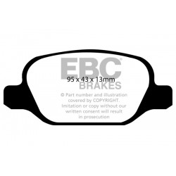 EBC Ultimax (DP1338) Колодки задние для FIAT 500 1.4 (2007-2013)