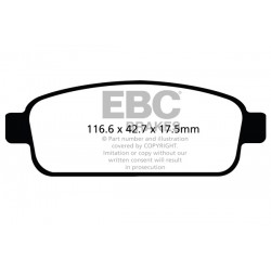 EBC YellowStuff (DP42066R) Колодки задние для Opel Astra 1.4л (2009 -), 1.4t (2009 -), 1.6, 1.6t (2009 -)